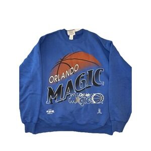 Orlando Magic Vintage 90s Blue Sweatshirt Nutmeg Lee Sport Size L NBA Licensed